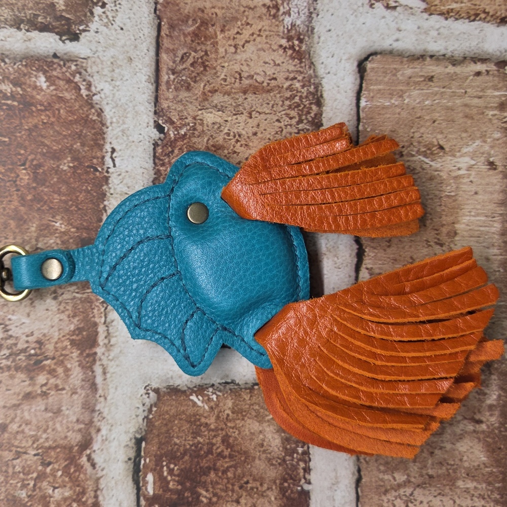 Portland Leather Betta Fish Keychain Koi and Baja Leathers EUC